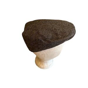 Jangoul Gray Wool Blend Cabbie Newsboy 54cm Hat Cap